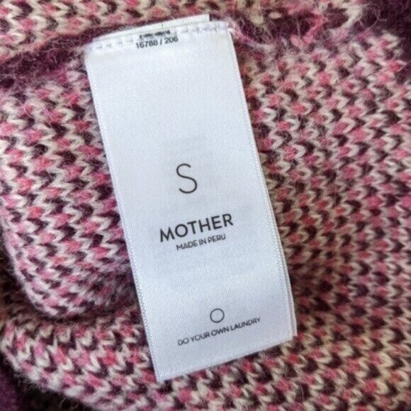 Mother The Slim Low Cardigan Sweater S Bad Boy Magnet Purple Plaid Cropped - Picture 7 of 9